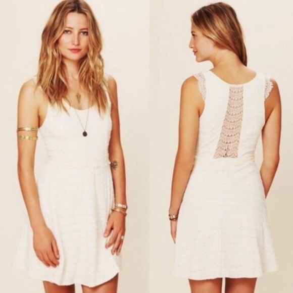 Free People Dresses & Skirts - Free People Cream Eyelet and Lace Dress